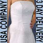 Sasha Beaded Organza Strapless Wedding Dress Gown Size 18 White 