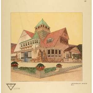  1905 Lithograph Hanns Schlicht House Architecture Home 