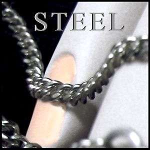HARD STEEL 2mm 18 CURB LINK CHAIN / RING CLASP / NEW  