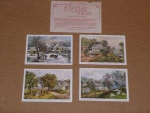 Currier & Ives Lithographs American Homestead Set of 4  