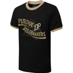Purdue Boilermakers Youth Black Scattershot Ringer T Shirt  