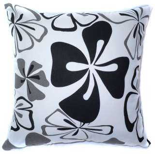   Black Gray White Flower Linen Cushion/Pillow/Throw Cover*Custom Size