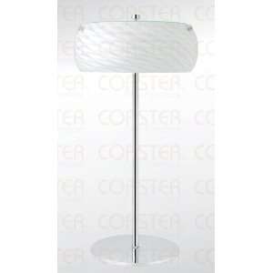  Table Lamp with Scaled Glass Shade in Chrome Finish