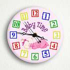Baby Time Girl Adorable Cute 6 Silent Wall Clock