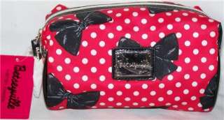 NEW BETSEYVILLE By BETSEY JOHNSON Red POLKA DOT & BOW Loaf COSMETIC 