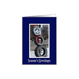  Snow Tire Snowman Automotive Holiday Card Card Health 