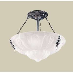  Satine French 13” High Satin Pewter Ceiling Light