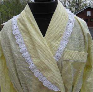 NEW w/Tag Ladies 2X Lanz of Salzburg Yellow Seersucker Robe  