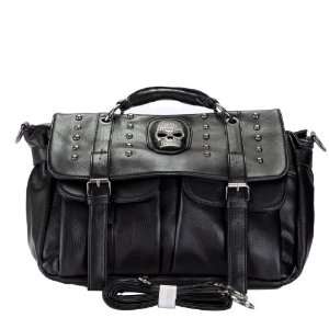   Inspired Skull Studded Satchel Handbag Shoulder Bag 