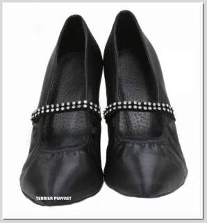 TPS Black Colour Latin Ballroom Salsa Dance Shoes Diamante Strap DS2 