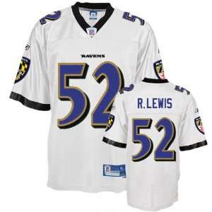 Ray Lewis #52 Baltimore Ravens Replica NFL Jersey White Size 52 (XL 