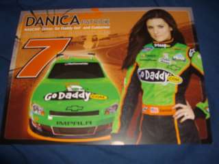 2011 DANICA PATRICK #7 GO DADDY NASCAR POSTCARD  