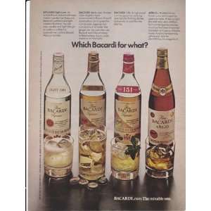  Bacardi Rum The Mixable One 1974 Original Vintage 