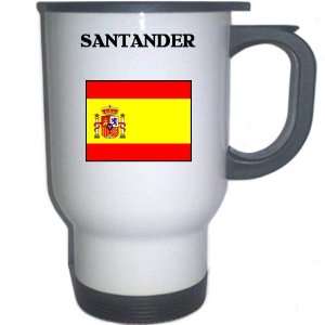  Spain (Espana)   SANTANDER White Stainless Steel Mug 