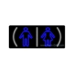  Restrooms Symbols LED Sign 11 x 27