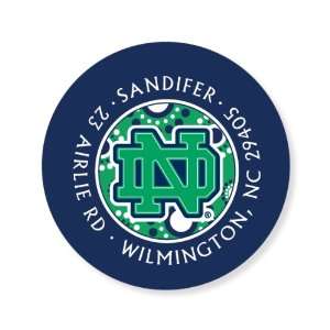  Notre Dame Label Circle Bursts Green Logo Sports 