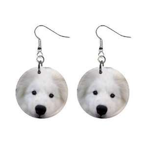  Samoyed Puppy Dog Button Earrings A0760 