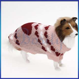 Puppy Pet Dog Pullover Turtleneck Sweater Coat Clothes Winter Fall 