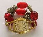 BEADED WATCH BAND INTERCHANGEABLE  Red Candy Apple  