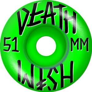  Deathwish Stacked 51mm Green/Black Skateboard Wheels (Set 