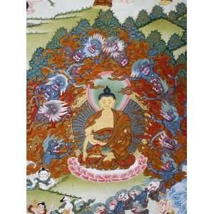  Thangka Painting of the Buddha Sakyamuni Surrounded by 