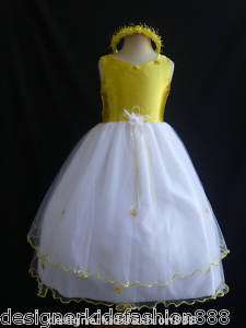 New Yellow Flower girl davids pageant dresses 2   12  