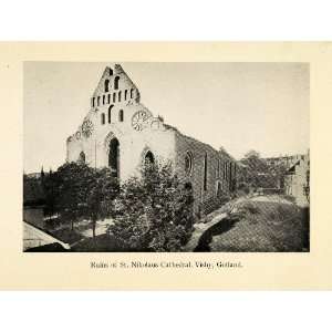  1918 Print St. Nicholas Nikolaus Church Cathedral 