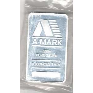    10 oz. A Mark Precious Metals Fine Silver Bar 
