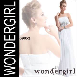 Padded Empire Chiffon White Ruching Gorgeous Bridesmaid Dress 09652 US 