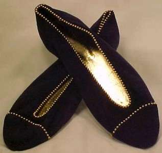   SUEDE SHOES FLATS w GOLD BEADING Joan & David ITALY Pretty  
