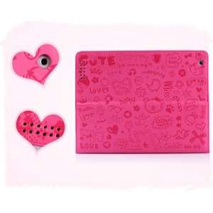  Smart Cute Pretty Lovely pink Leather Cover Case for iPad 