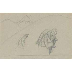   Roerich   24 x 16 inches   Sketch of lama and sadhu