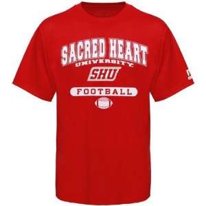  NCAA Russell Sacred Heart Pioneers Red Football T shirt 
