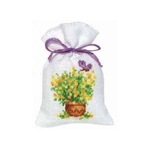  Spring Flowers Sachet Bag Counted Cross Stitch Kit