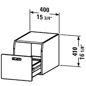 Duravit OT254004343 Basalt Matt Onto Onto Cabinet Only 15 3/4 W x 16 