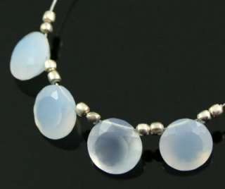 NATURAL LIGHT BLUE CHALCEDONY FACETED ROUND BRILLIANT BEADS 7 8 mm 