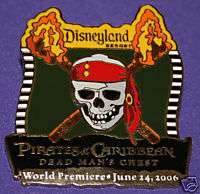 Disney Pirates Premiere Cast Pin Dead Mans Chest  