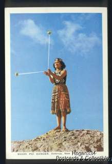 Maori Poi Girl Dancer Rotorua New Zealand Postcard  
