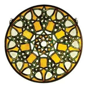   20H Knotwork Trance Medallion Stained Glass Window