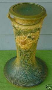 Lg. Roseville Pottery Peony Pedestal for Jardiniere  