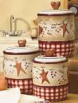   Spivey Hearts & Stars Red Burgundy Country Kitchen Home Decor  