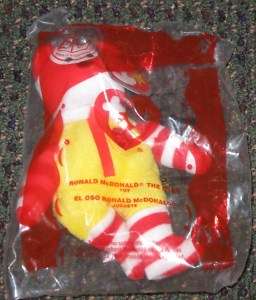 Ty Beanie Baby #6 Ronald McDonald Bear McDonalds Toy  