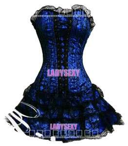Deep Blue Gothic Lolita Bustier 1Pcs Corset Dress 12/14  