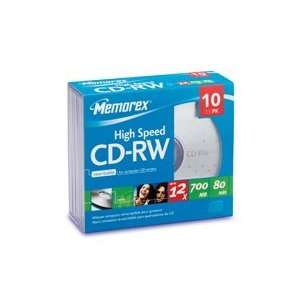  O MEMOREX O   Disk   CD R/W 80 min   branded   jewel   4X 