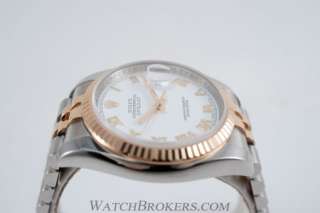 18 K Rose Gold Rolex Oyster Perpetual Datejust 116231 Mens Stainless 