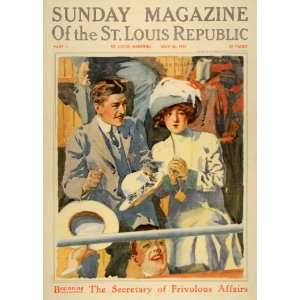 1911 Cover Sunday Magazine St. Louis Republic Derby   Original Cover