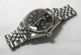 Rolex Oyster Perpetual Datejust 1601, Black Dial, SS Band  