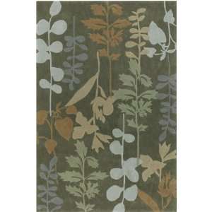   Blue Leaves Contemporary 3 6 x 5 6 Rug (COS 8871)