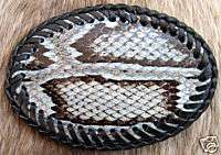 Rock Python Snake Skin Snakeskin Belt Buckle  