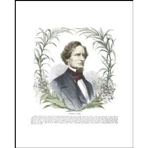  Civil War Print Jefferson Davis Hand Colored